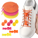 Lacets ronds élastiques sans nouage 100 cm Chaussage rapide Confort sportif Port confortable Adaptés aux enfants et aux adultes 2