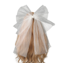Laço de casamento Véu de tule branco com pérola Acessório elegante para casamento e despedida de solteira 2