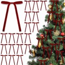 Laços de Natal em Veludo Conjunto 10 un Laços Atados 12,7 x 17,8 cm Veludo Decorações para Árvore de Natal Wreath e Presentes 1