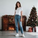 Laços decorativos de Natal 10 pcs Com arame para fixação 13 x 18 cm De fita de veludo Cor vermelho escuro Decoração para árvore de Natal e enfeites 6