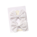 Laços para cabelo 2 pcs Laços bordados com flores 6,4 x 3,8 cm Acessórios de cabelo elegantes Adorno floral para cabelo Penteado estiloso 2