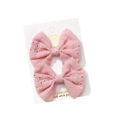 Laços para cabelo 2 pcs Laços bordados com flores 6,4 x 3,8 cm Acessórios de cabelo elegantes Adorno floral para cabelo Penteado estiloso 3