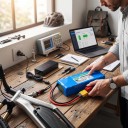 Laddningsbart litiumbatteri för elektrisk sparkcykel LIDIKALA 36 V 10S2P med laddare 42 V 2 A XT60 och JST kontakter 186 x 66 x 38 mm Blå 3