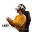Ladegerät für 3 B100 Batterien mit digitalem Display und Schnellladung 30 W in Weiß für VR Kopfband S3 Pro 3