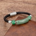 Läderarmband med natursten 12