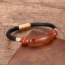 Läderarmband med natursten 6