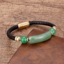 Läderarmband med natursten 14