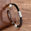 Läderarmband med natursten 1