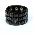 Läderarmband med pyramider 6