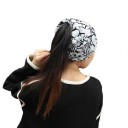 Ladies' 2-in-1 Beanie and Neck Warmer with Bold Letter Print Loose-fitting Model Made of Cotton for Autumn and Spring Head Circumference 6