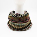 Ladies' 2-in-1 Hat and Neck Warmer Can be worn on the head or around the neck Slouchy Fit Vibrant Pattern with Wavy Stripes Polyester Head 6