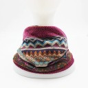 Ladies' 2-in-1 Hat and Neck Warmer Can be worn on the head or around the neck Slouchy Fit Vibrant Pattern with Wavy Stripes Polyester Head 8