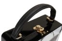 Ladies' Acrylic Briefcase Handbag for Hand or Shoulder Carry Face Print Motif Removable Strap Metal Fastening 19 x 15 x 7.5 cm 11