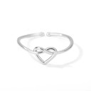 Ladies' Adjustable Ring Stainless Steel Open Ring with Heart Knot Design Delicate Elegant Wedding Jewellery 2