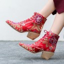 Ladies' Ankle Boots with Flowers J817 9