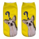 Ladies' Ankle Socks with Dog A667 11