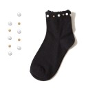 Ladies' Ankle Socks with Pearls A670 9