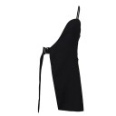 Ladies' Asymmetrical One-Shoulder Vest Black Rounded Upper Edge and Hip-Length Belt with Metal Ring at the Waist Polyester and Cotton 1