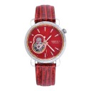 Ladies' Automatic Watch Berny Open Heart with Transparent Case Water Resistant 50 m Diameter 36 mm Stainless Steel Sapphire Glass Leather Strap 8