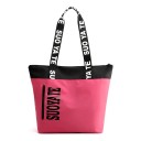 Ladies' bag made of nylon and polyester with a front zip pocket Inner pocket Black top stripe and long handles Dimensions 35 x 32 x 15 cm 4