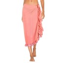 Ladies' Beach Skirt Wrap Sarong Knee-Length Ruffled Trim Along the Edge Side Tying Lightweight Sheer Polyester 4