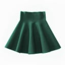 Ladies' Bell Mini Skirt with High Waist Wide Waistband at the Top Flared Cut with Rich Waves Cotton Skirt for Everyday Wear 6