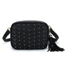 Ladies' belt bag made of PU leather Quilted pattern with metal studs Decorative tassel on the zip Adjustable strap with buckle 21 x 8 x 16 cm 1