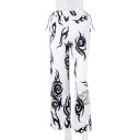 Ladies' Black and White Printed Joggers 2