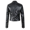 Ladies' Black Faux Leather Jacket A1830 3