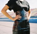 Ladies' Black Faux Leather Skirt 1