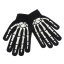Ladies' Black Gloves with Bones 2