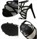Ladies' Black Peep-Toe Court Shoes 8