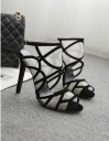 Ladies' Black Peep-Toe Court Shoes 10