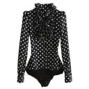 Ladies' Black Polka Dot Bodysuit 2
