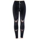 Ladies' Black Trousers with Moons 2