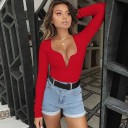 Ladies' Bodysuit with Deep Neckline B751 3