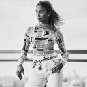 Ladies' Bodysuit with Newspaper Print 4