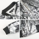 Ladies' bomber jacket with shiny sequins all over Black ribbed collar and hems Zip fastening Lining Polyester and sequins 20