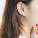 Ladies' Bow Earrings with Zirconia 3