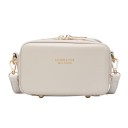 Ladies' box-shaped crossbody handbag Zip fastening Metal feet Adjustable strap with carabiners PU leather 17 x 10 x 8.5 cm 2
