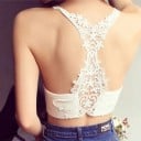 Ladies' Bralette Bra with Lace Back No Fastening Gathered Front Made of Nylon One Size Fits All Suitable for Shorts and Jeans 5