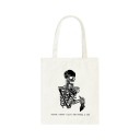 Ladies' Canvas Bag with Skeleton Print 35 x 40 cm Shopping Bag with Two Long Handles Contrasting Illustration with the Phrase For Every Day 9