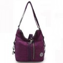 Ladies' Canvas Handbag and Backpack 2-in-1 29 x 32 x 18 cm Shoulder Bag with Front Zip Pocket Metal Carabiners Canvas and Polyester 6