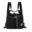 Ladies' Canvas Handbag and Backpack 2-in-1 29 x 32 x 18 cm Shoulder Bag with Front Zip Pocket Metal Carabiners Canvas and Polyester 8