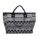 Ladies' Canvas Handbag with Geometric Pattern 31 x 24 x 16 cm Short Handles for Hand Carry Chain Straps for Shoulder Carry Canvas 1