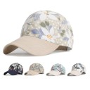 Ladies' Cap with Floral Print Cotton Baseball Cap with Tropical Leaves and Plain Peak For Head Circumference 55 to 60 cm 7