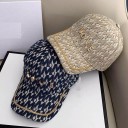 Ladies' cap with pattern and Love inscription Decorative letters with rhinestones Golden chain on the peak Cotton Head circumference 56 3