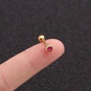Ladies' cartilage piercing earring Straight bar with ball Small decoration with sparkling zirconia Costume jewellery metal Delicate design 1 piece 11
