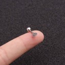 Ladies' cartilage piercing earring Straight bar with ball Small decoration with sparkling zirconia Costume jewellery metal Delicate design 1 piece 17
