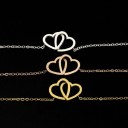 Ladies' Chain Bracelet Linked Hearts 5